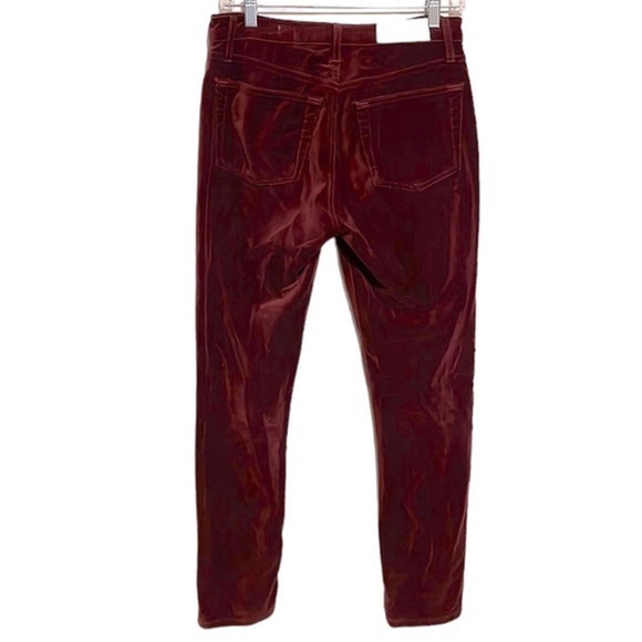 Re/Done Originals Velvet High Rise Ankle Crop Jeans Women’s Size 26 Pants Red - Picture 3 of 10